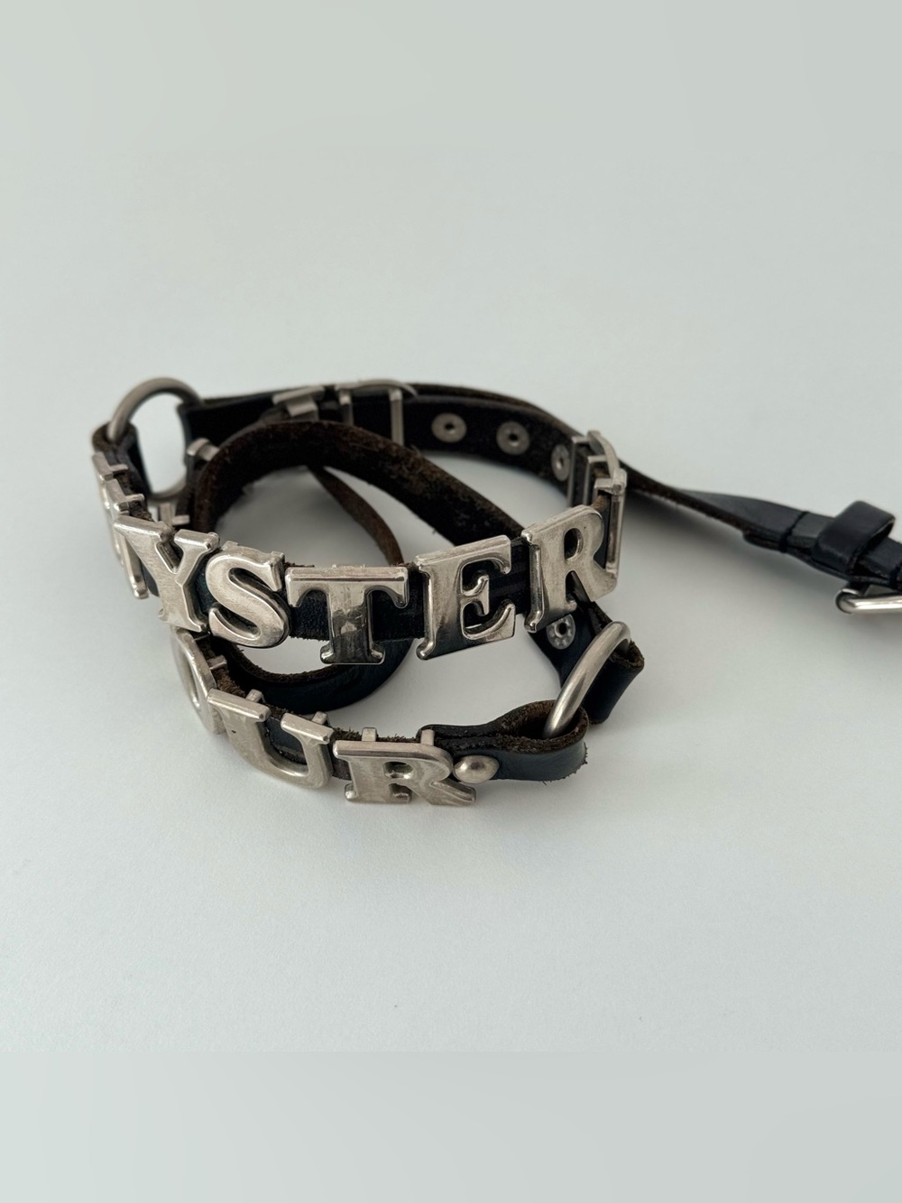 Hysteric Glamour Logo Studded Slim Leather Belt